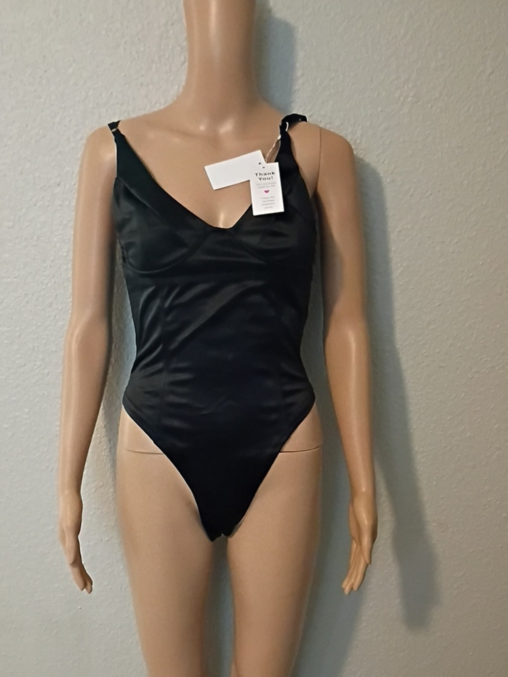Black Satin Bodysuit - Women Intimates & Sleepwear